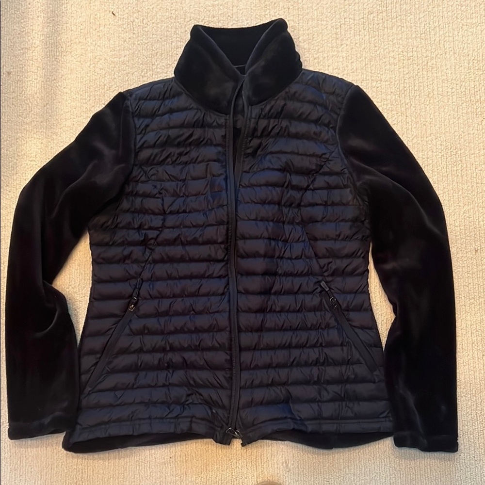 32 Degrees Black Puffer Jacket with High Collar